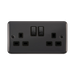 Front view of Click Deco Plus Black Nickel 13A Double Socket