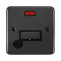 Front view of Click Deco Plus Black Nickel 13A Fused Connection Unit with Neon and Flex