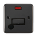 Front view of Click Deco Plus Black Nickel 13A Fused Connection Unit with Neon and Flex