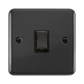 Front view of Click Deco Plus Black Nickel 20A Double Pole Switch