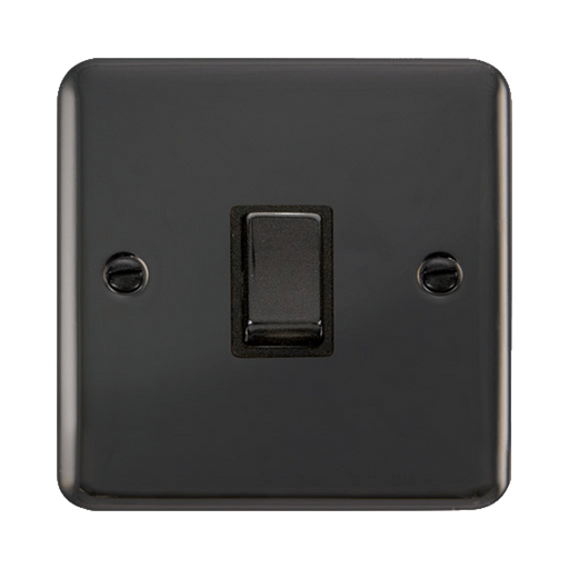 Front view of Click Deco Plus Black Nickel 20A Double Pole Switch