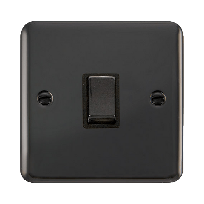 Front view of Click Deco Plus Black Nickel 20A Double Pole Switch
