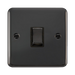Front view of Click Deco Plus Black Nickel 20A Double Pole Switch
