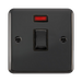 Front view of Click Deco Plus Black Nickel 20A Double Pole Switch with Neon