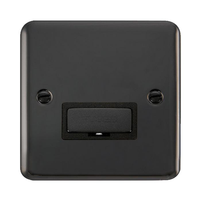 Front view of Click Deco Plus Black Nickel 13A Unswitched Spur