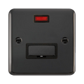 Front view of Click Deco Plus Black Nickel 13A Unswitched Spur with Neon