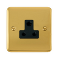 Click Deco Plus Polished Brass 5A Unswitched Socket DPBR038BK