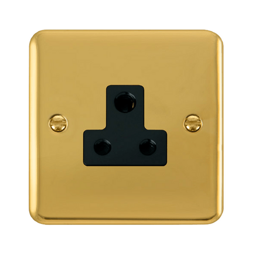 Click Deco Plus Polished Brass 5A Unswitched Socket DPBR038BK