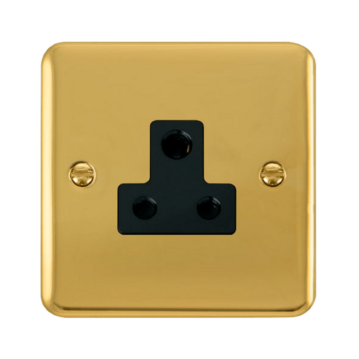 Click Deco Plus Polished Brass 5A Unswitched Socket DPBR038BK