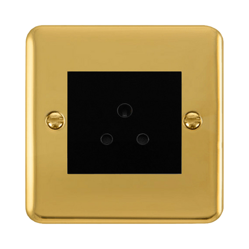 Click Deco Plus Polished Brass 5A Unswitched Socket DPBR038MBK