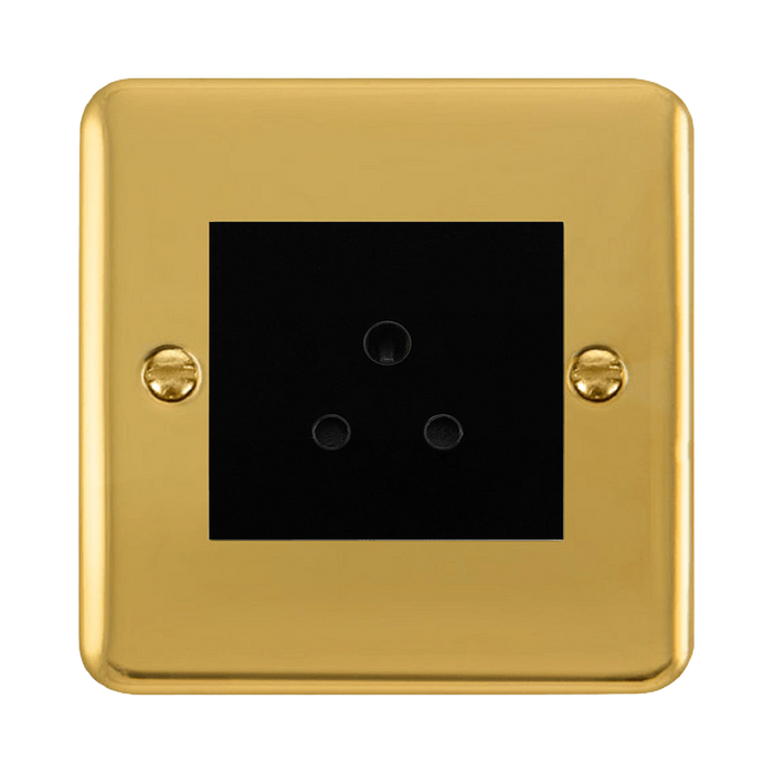 Click Deco Plus Polished Brass 5A Unswitched Socket DPBR038MBK