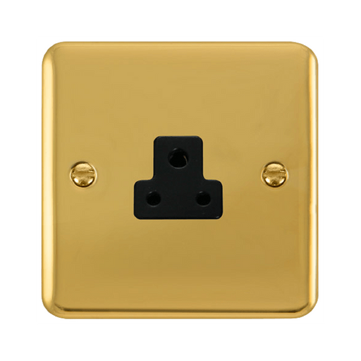 Click Deco Plus Polished Brass 2A Unswitched Socket DPBR039BK