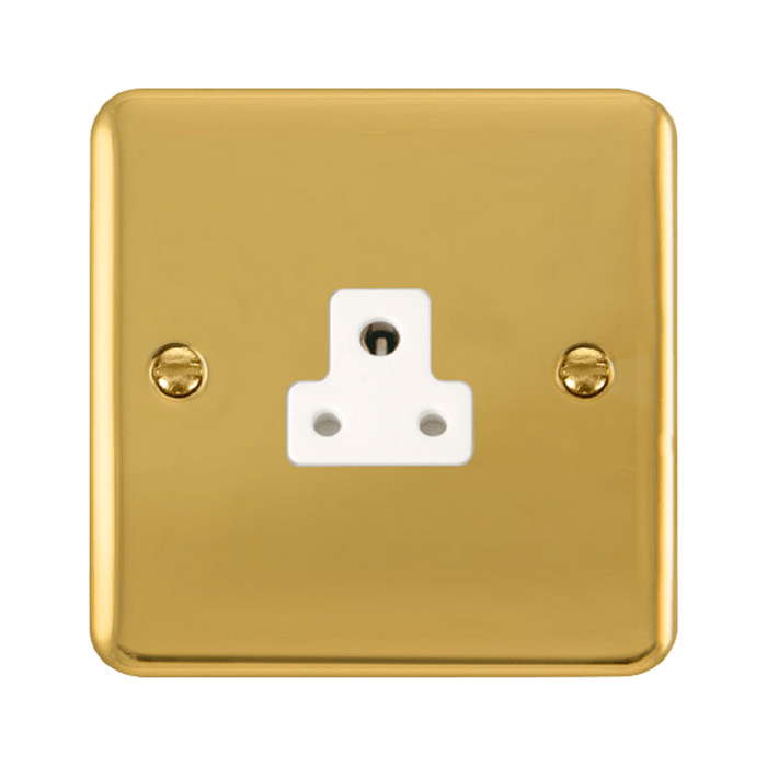 Click Deco Plus Polished Brass 2A Unswitched Socket DPBR039WH
