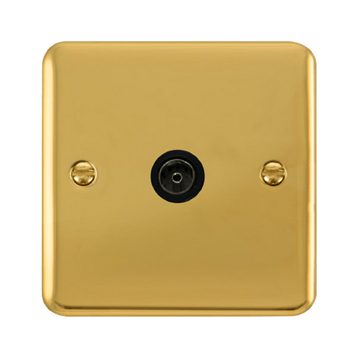 Click Deco Plus Polished Brass TV Socket DPBR065BK