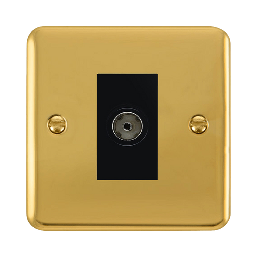 Click Deco Plus Polished Brass TV Socket DPBR065MBK