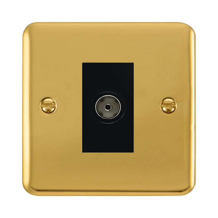 Click Deco Plus Polished Brass TV Socket DPBR065MBK