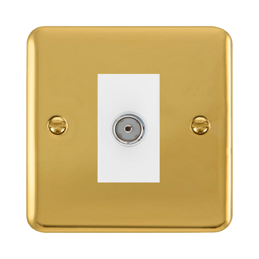 Click Deco Plus Polished Brass TV Socket DPBR065MWH