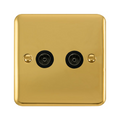 Click Deco Plus Polished Brass Double TV Socket DPBR066BK