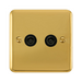 Click Deco Plus Polished Brass Double TV Socket DPBR066BK