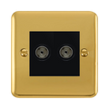 Click Deco Plus Polished Brass Double TV Socket DPBR066MBK