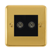 Click Deco Plus Polished Brass Double TV Socket DPBR066MBK