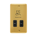 Front view of Click Deco Plus Polished Brass Shaver Socket
