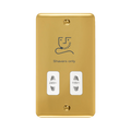 Front view of Click Deco Plus Polished Brass Shaver Socket