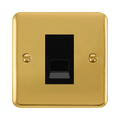 Click Deco Plus Polished Brass RJ11 Socket DPBR115MBK