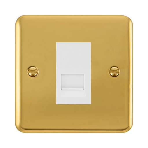 Click Deco Plus Polished Brass Master Telephone Socket DPBR120MWH