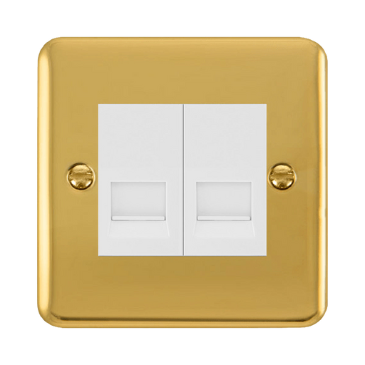 Click Deco Plus Polished Brass Double Master Telephone DPBR121MWH
