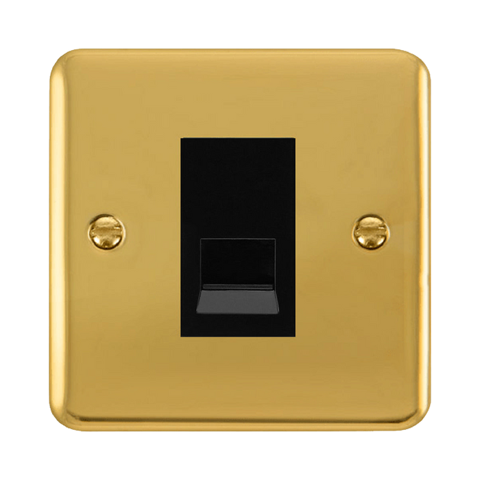Click Deco Plus Polished Brass Slave Telephone Socket DPBR125MBK