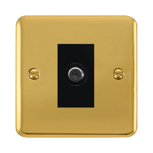 Click Deco Plus Polished Brass Satellite Socket DPBR156MBK