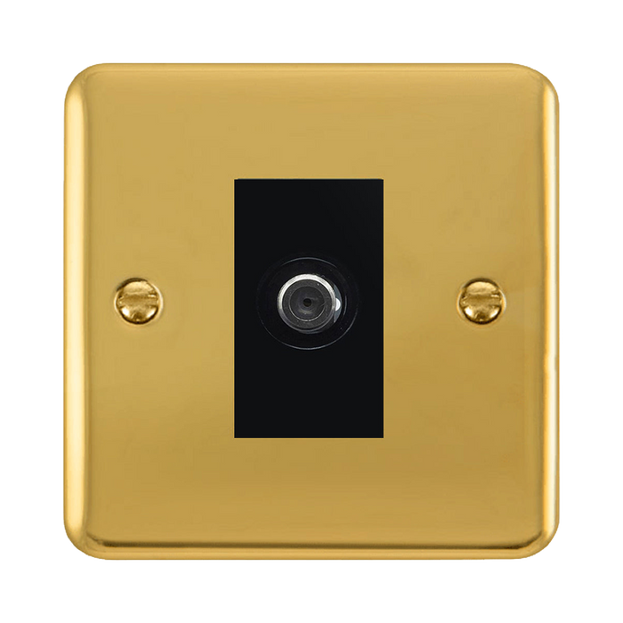 Click Deco Plus Polished Brass Satellite Socket DPBR156MBK