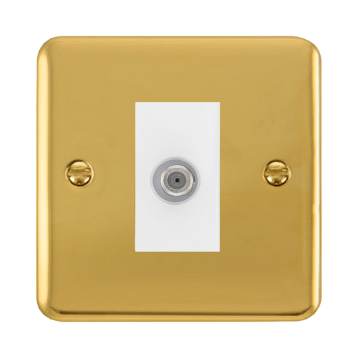 Click Deco Plus Polished Brass Satellite Socket DPBR156MWH