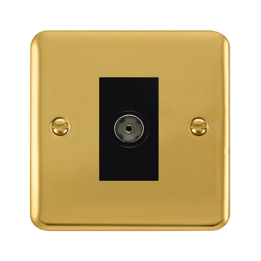 Click Deco Plus Polished Brass Isolated TV Socket DPBR158MBK