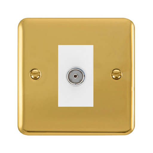Click Deco Plus Polished Brass Isolated TV Socket DPBR158MWH