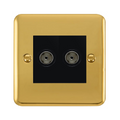 Click Deco Plus Polished Brass Double Isolated TV Socket DPBR159MBK