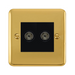 Click Deco Plus Polished Brass Double Isolated TV Socket DPBR159MBK