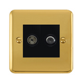 Click Deco Plus Polished Brass TV and Satellite Non-Isolated Socket DPBR170MBK