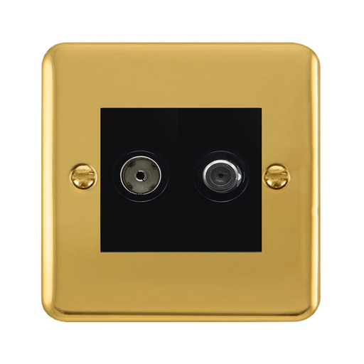 Click Deco Plus Polished Brass TV and Satellite Non-Isolated Socket DPBR170MBK