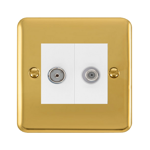 Click Deco Plus Polished Brass TV and Satellite Non-Isolated Socket DPBR170MWH
