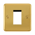 Front view of Click Deco Plus Polished Brass 1G Euro Plate