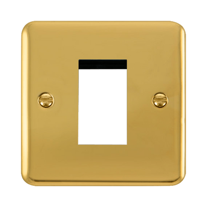 Scolmore Click Deco Plus Polished Brass 1 Gang New Media Euro Plate – 1 Aperture DPBR310