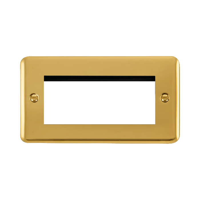 Front view of Click Deco Plus Polished Brass 4G Euro Plate