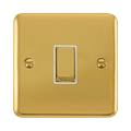 Front view of Click Deco Plus Polished Brass 1G Light Switch