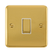 Front view of Click Deco Plus Polished Brass 1G Light Switch