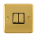 Front view of Click Deco Plus Polished Brass 2G Light Switch