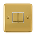 Front view of Click Deco Plus Polished Brass 2G Light Switch
