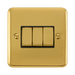 Front view of Click Deco Plus Polished Brass 3G Light Switch