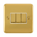 Front view of Click Deco Plus Polished Brass 3G Light Switch